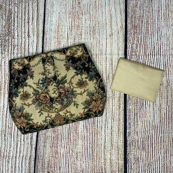 Vintage 40s/50s Walborg Floral Tapestry Clutch - Picture 2 of 4